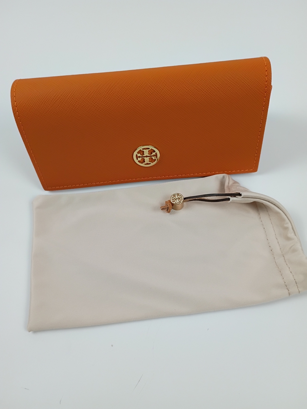 Tory Burch Orange Saffiano Leather Continental Wallet with Gold Logo